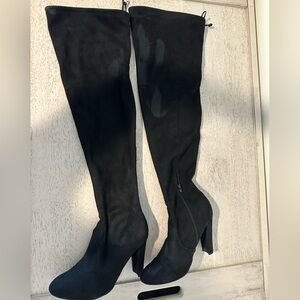 Black Suede thigh high boots